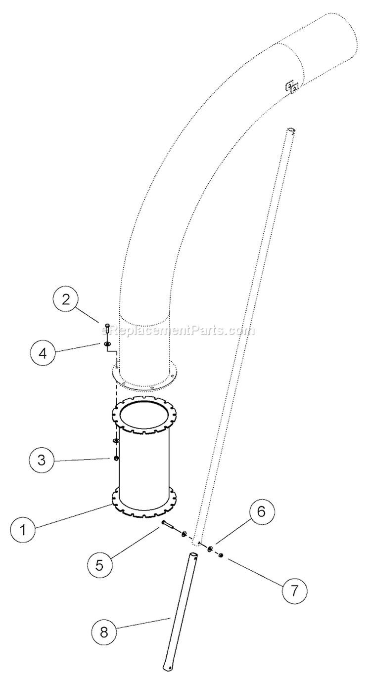 Option,áChuteáExtensioná(75888-00) Diagram and Parts List for DL12725  Bear Cat Chipper Shredder